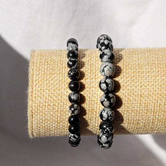 Bracelet en Obsidienne neige-1