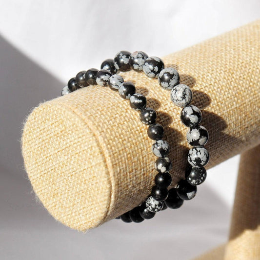 Bracelet en Obsidienne neige-0